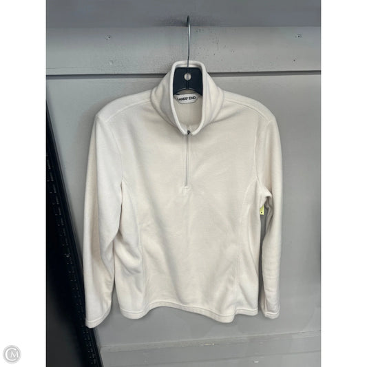 Jacket Fleece By Lands End In Cream, Size: M