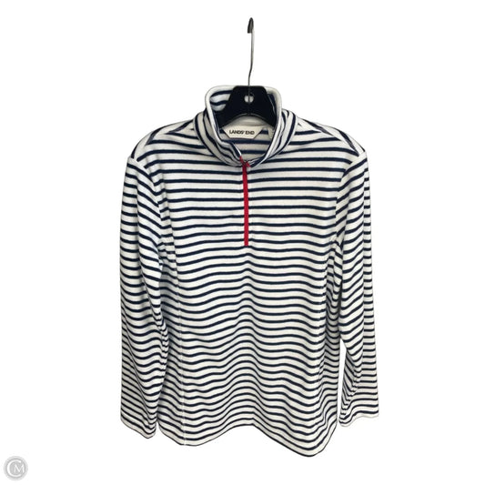 Jacket Fleece By Lands End In Striped Pattern, Size: M