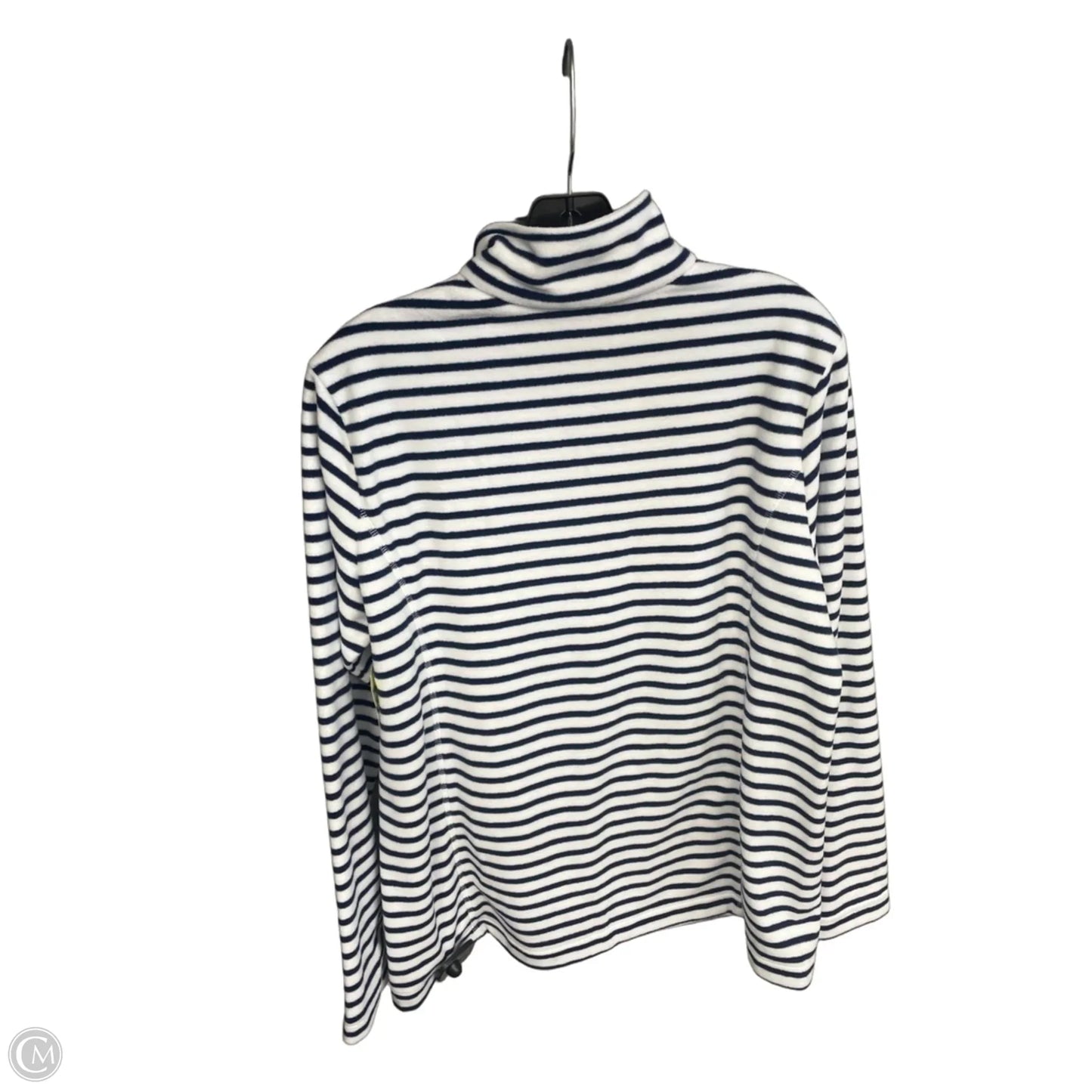 Jacket Fleece By Lands End In Striped Pattern, Size: M