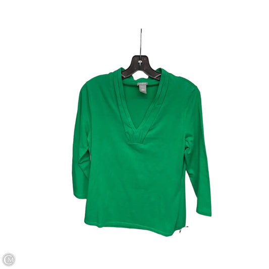 Top 3/4 Sleeve By Ann Taylor In Green, Size: L