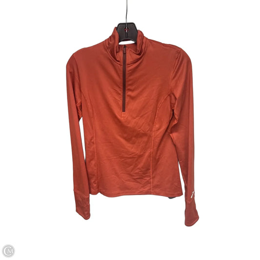 Athletic Top Long Sleeve Collar By Brooks In Orange, Size: S