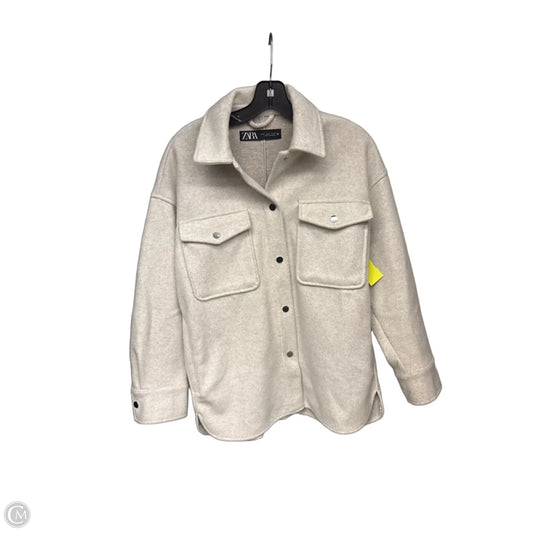 Jacket Shirt By Zara In Beige, Size: S