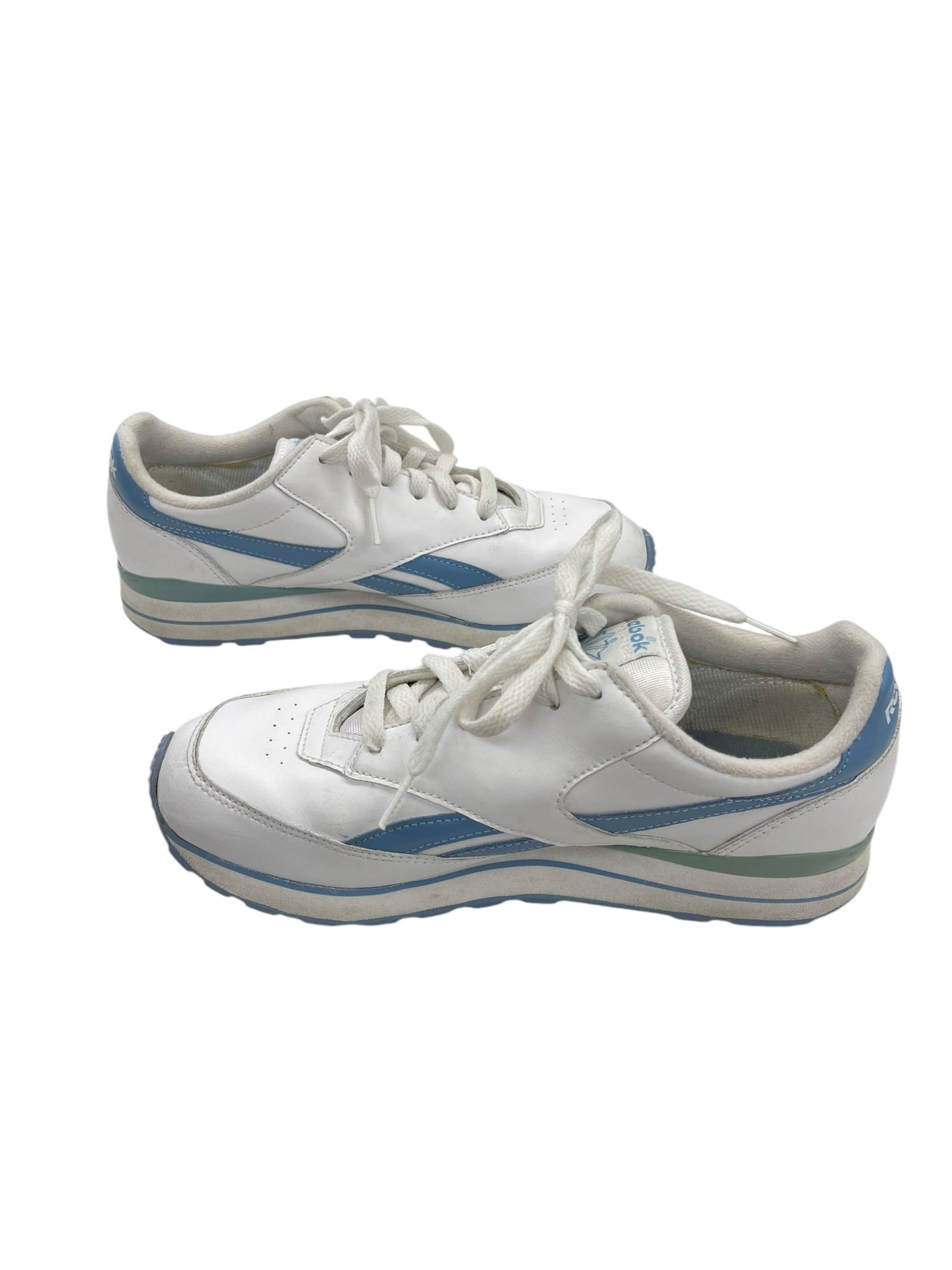 Shoes Athletic By Reebok In White Blue, Size: 8