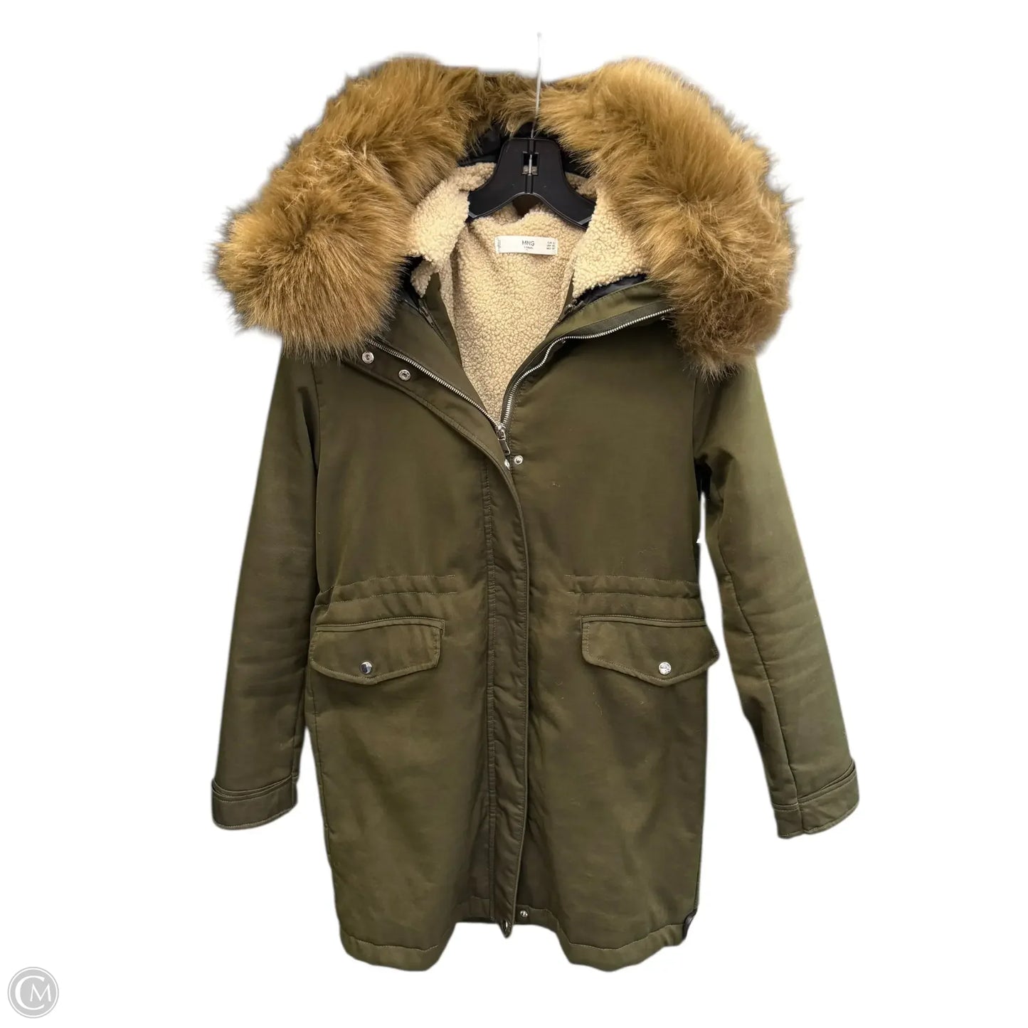 Coat Parka By Mng In Olive, Size: Xs