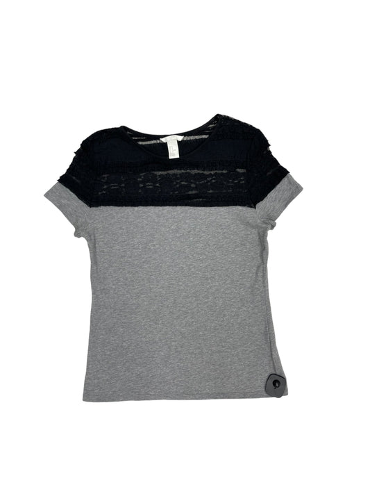 Black Grey Top Short Sleeve H&m, Size M