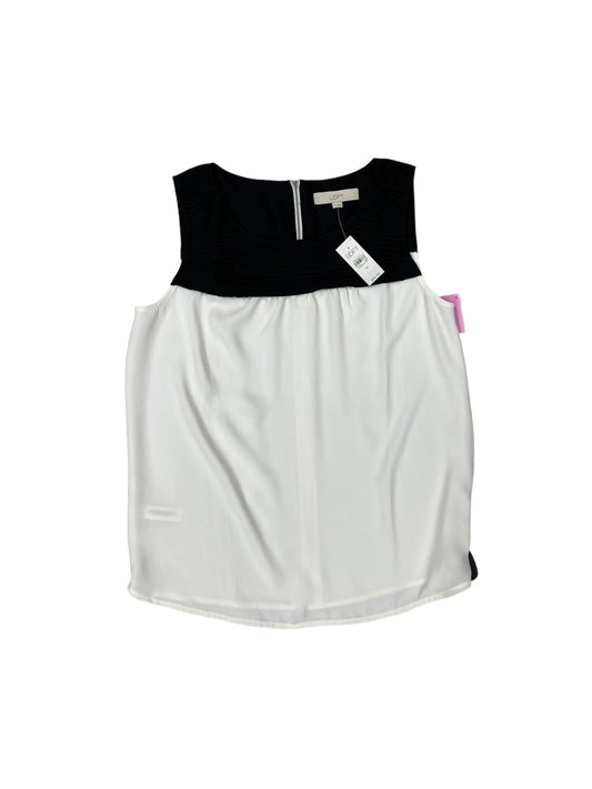 Black & White Top Sleeveless Loft, Size M