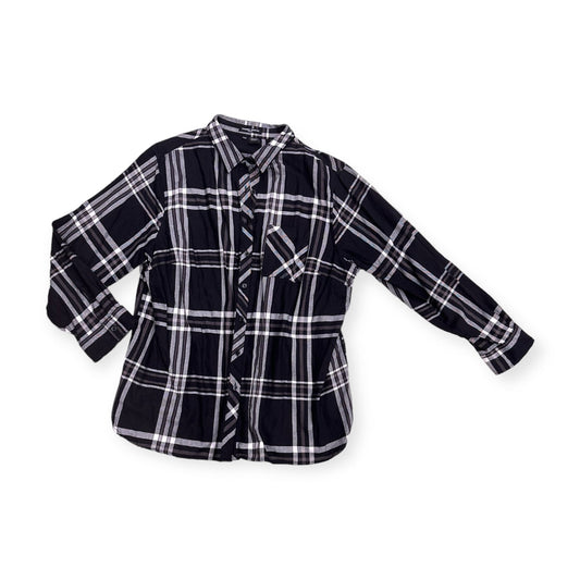 Top Long Sleeve By Clothes Mentor In Plaid Pattern, Size: 22