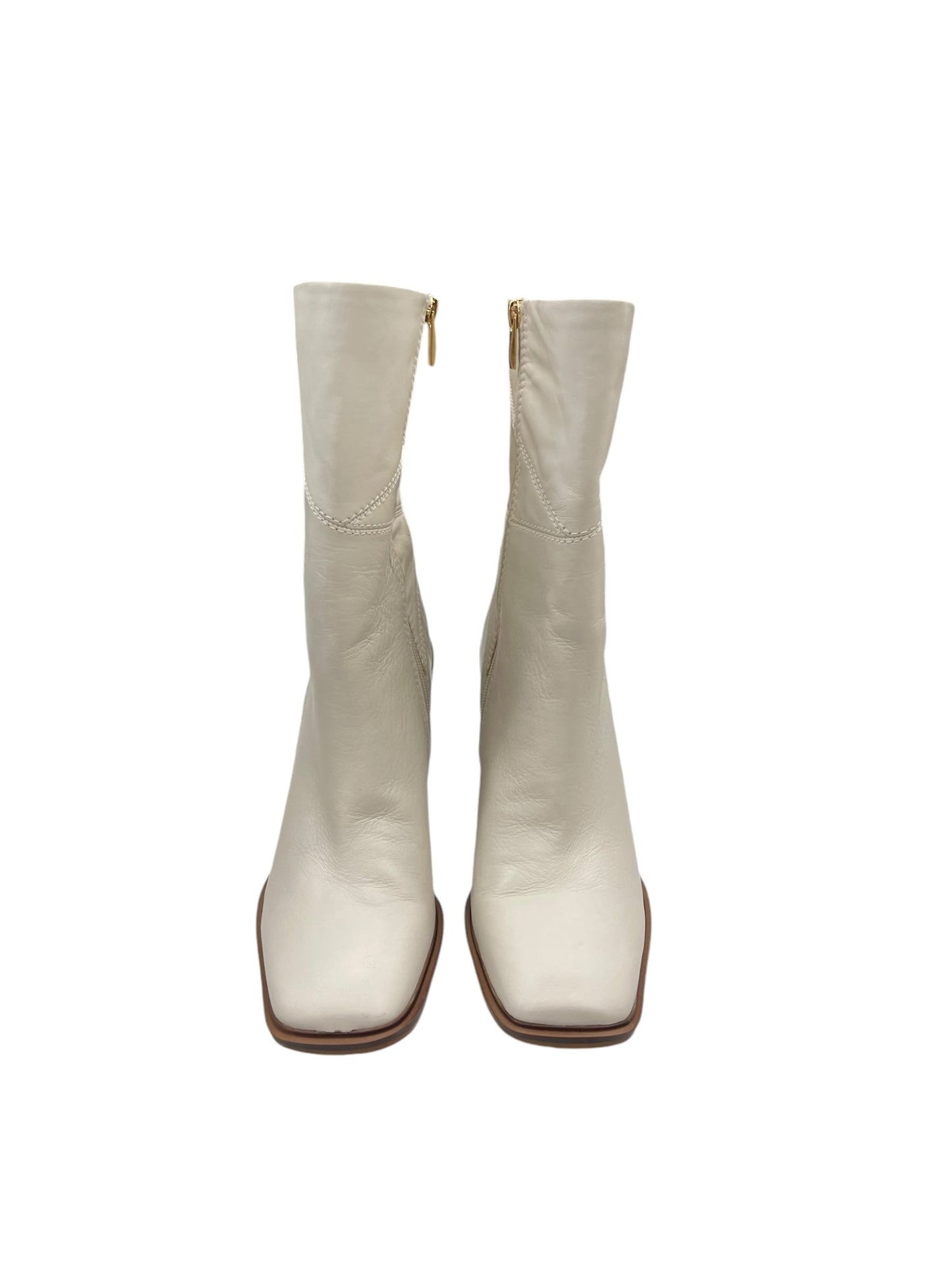 Boots Mid-calf Heels By Franco Sarto In White, Size: 10