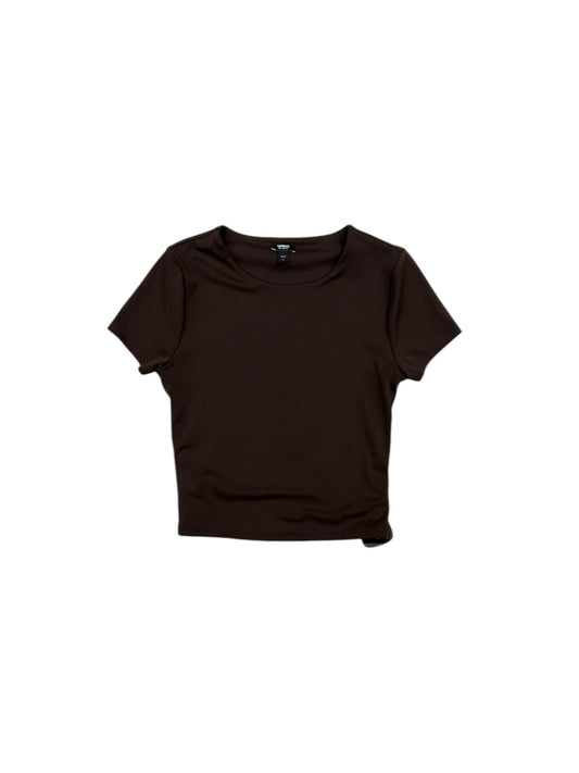 Top Short Sleeve By Express In Brown, Size: Xs