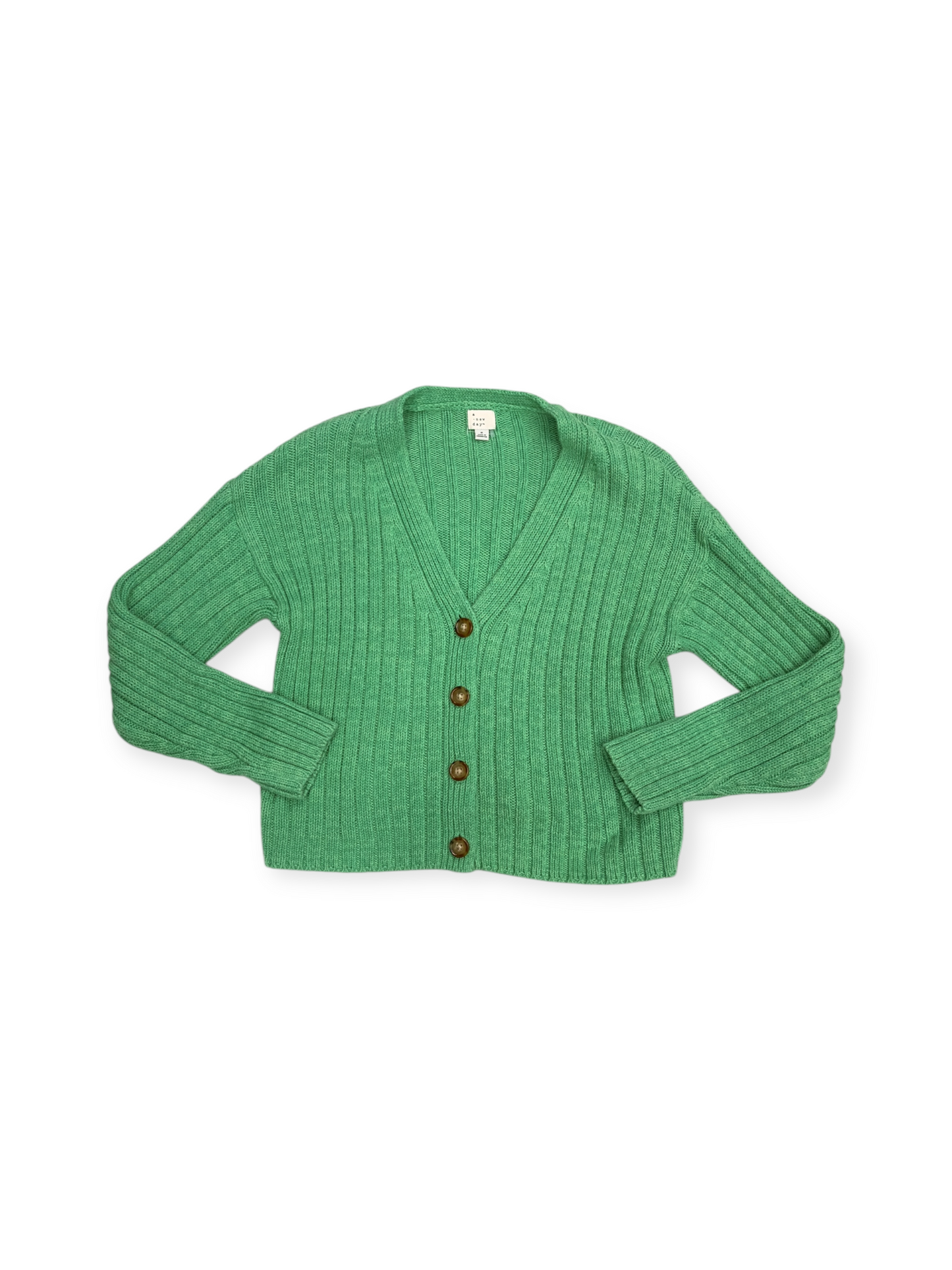 Sweater Cardigan By A New Day In Green, Size: S