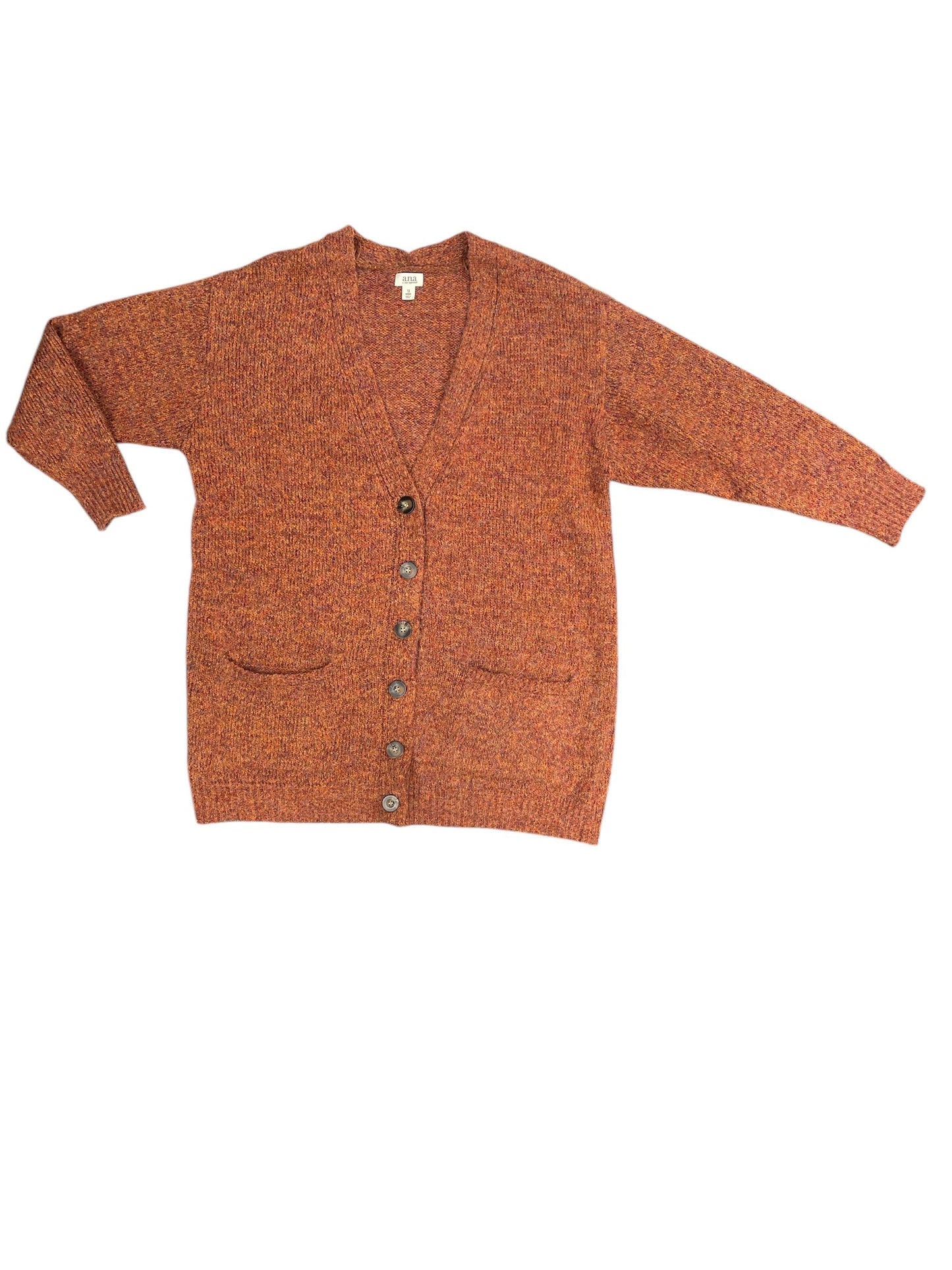 Sweater Cardigan By Ana In Orange, Size: 1x