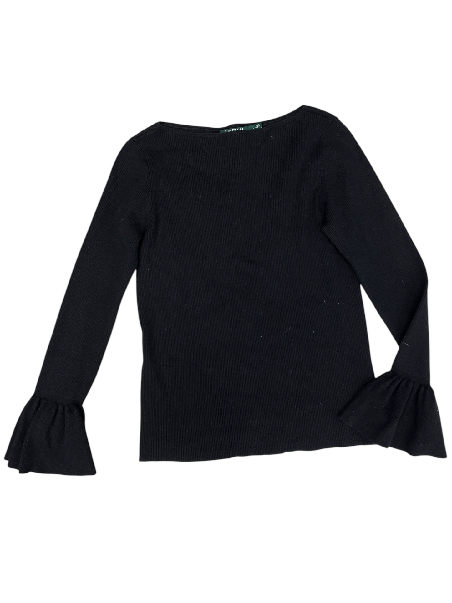 Top Long Sleeve Basic By Lauren By Ralph Lauren In Black, Size: L