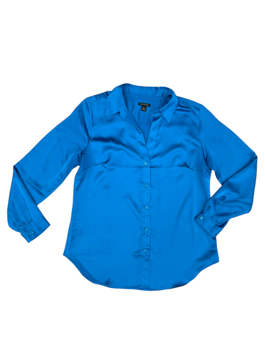 Top Long Sleeve By Ann Taylor In Blue, Size: Mp