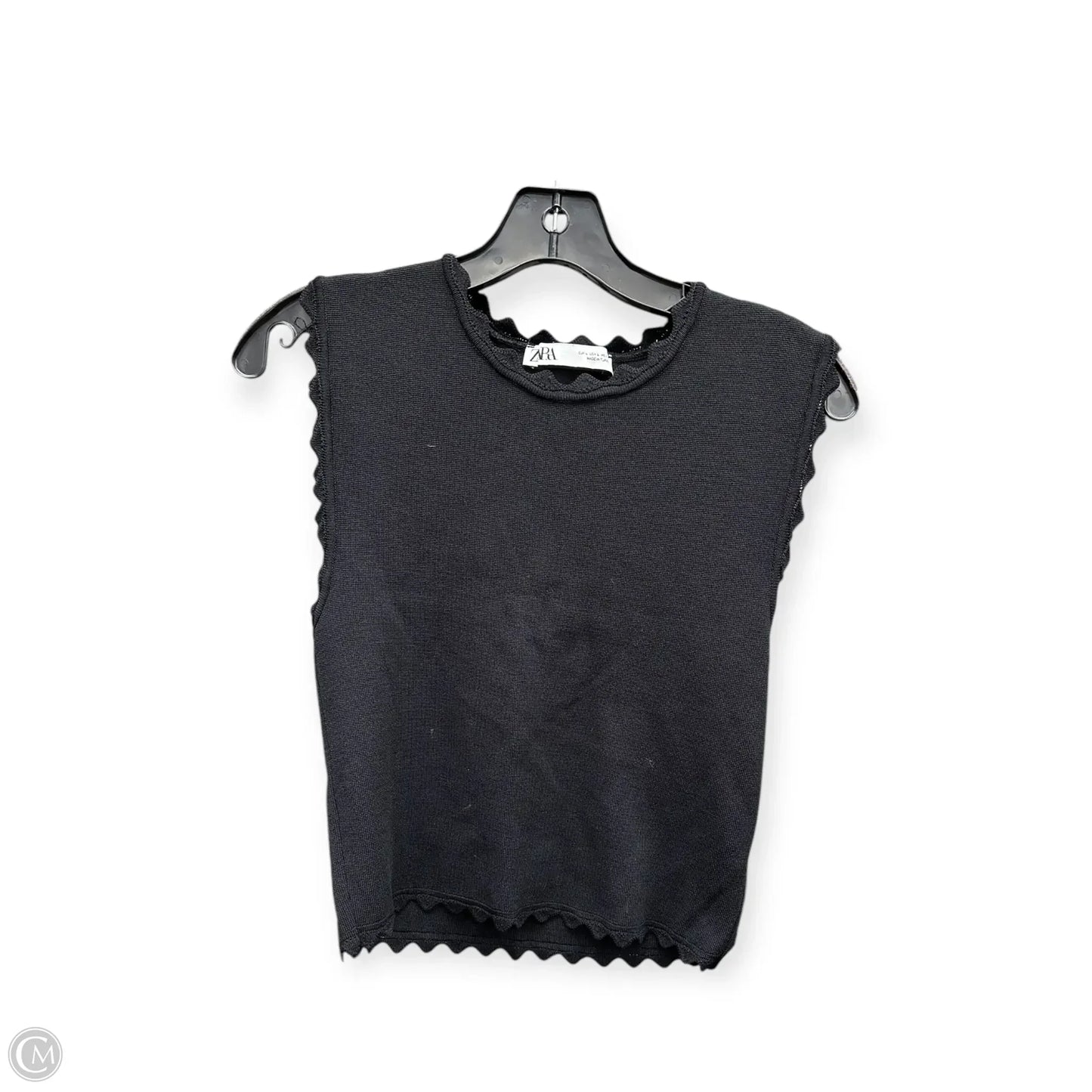 Top Sleeveless By Zara In Black, Size: L