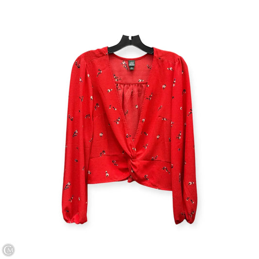 Top Long Sleeve By Wild Fable In Red, Size: M