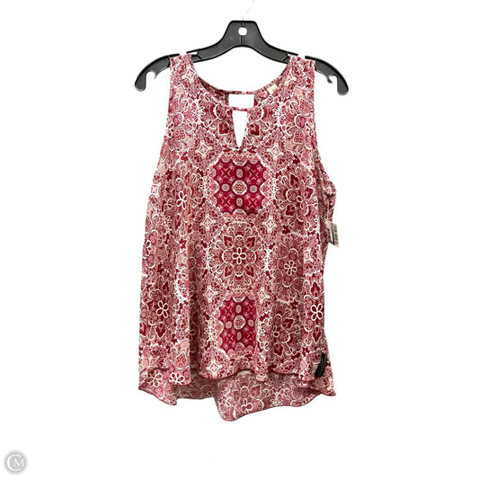 Top Sleeveless By Allison Joy In Cream & Red, Size: L