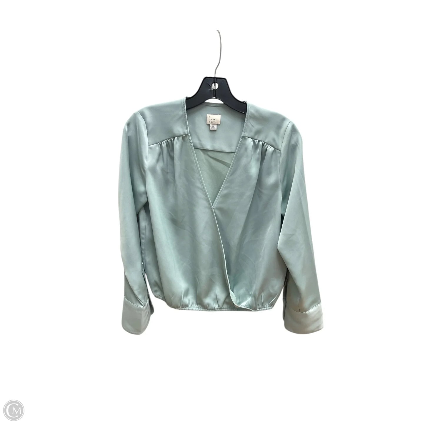 Top Long Sleeve By A New Day In Aqua, Size: Xs