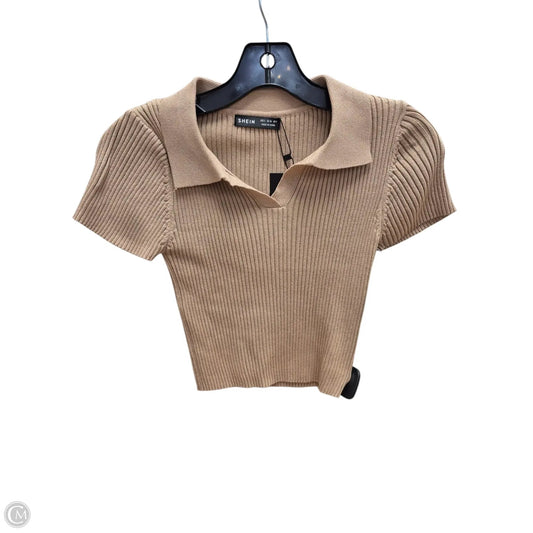 Top Short Sleeve By Shein In Brown, Size: S