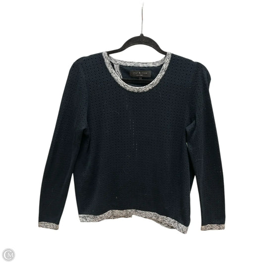 Top Long Sleeve By Rag And Bone In Black & Grey, Size: S