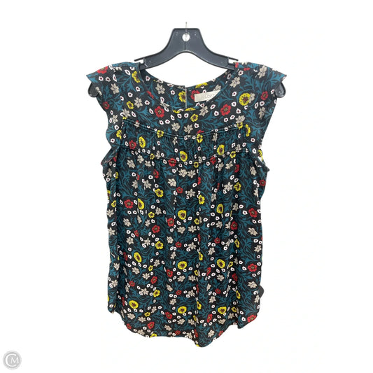 Top Sleeveless By Loft In Floral Print, Size: S