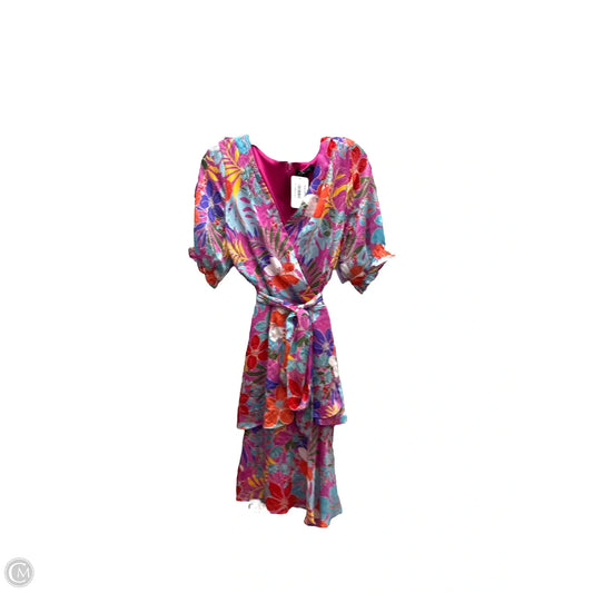 Dress Party Midi By Tahari By Arthur Levine In Multi-colored, Size: 14