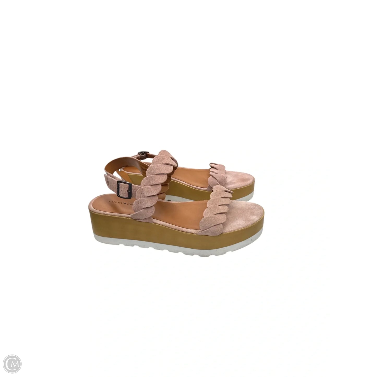 Sandals Heels Wedge By Lucky Brand In Pink, Size: 9
