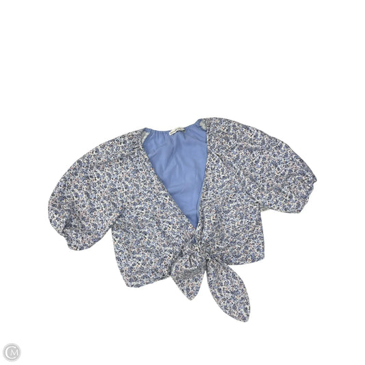 Top Short Sleeve By Abercrombie And Fitch In Blue & White, Size: M