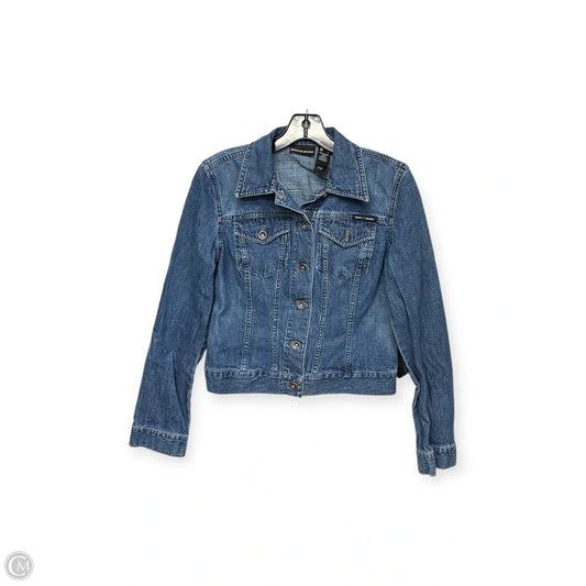 Jacket Denim By Dkny In Blue Denim, Size: S
