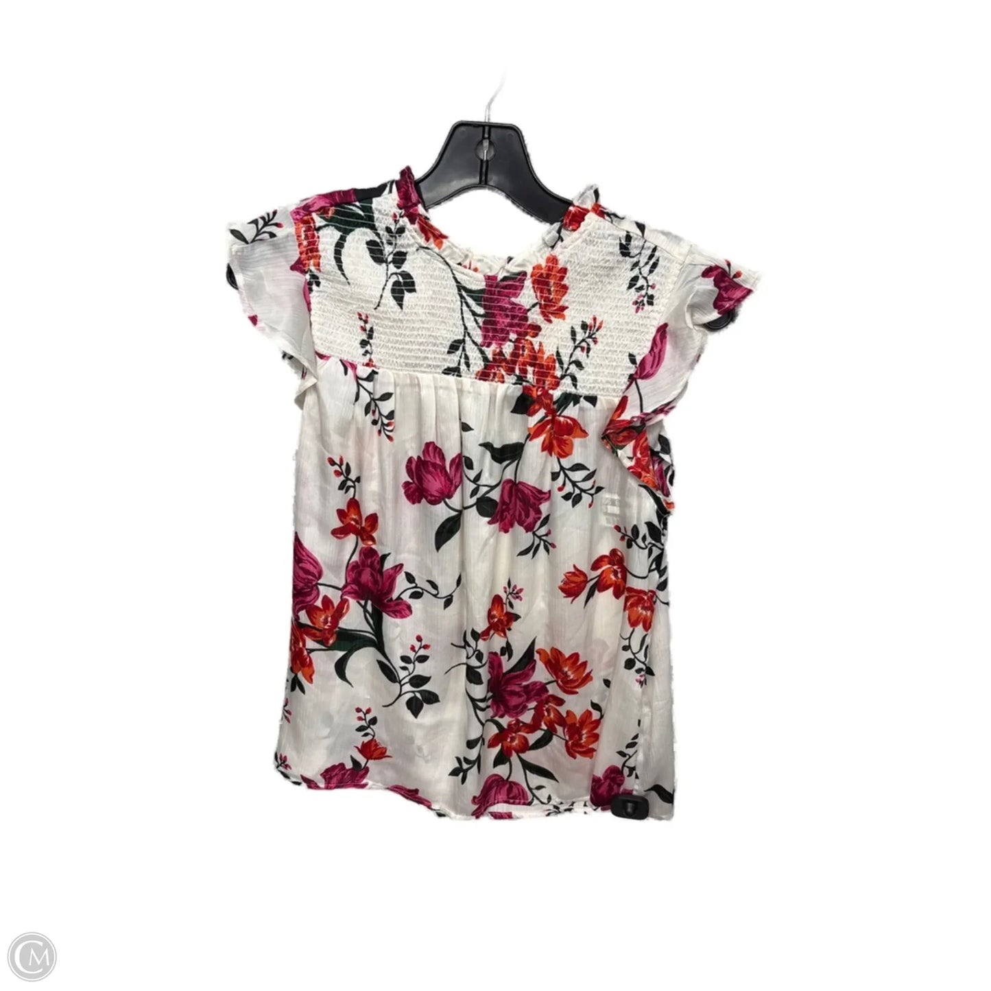 Top Short Sleeve By Old Navy In Pink & White, Size: S