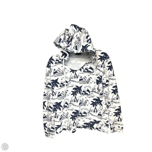 Sweatshirt Hoodie By Talbots In Blue & White, Size: S