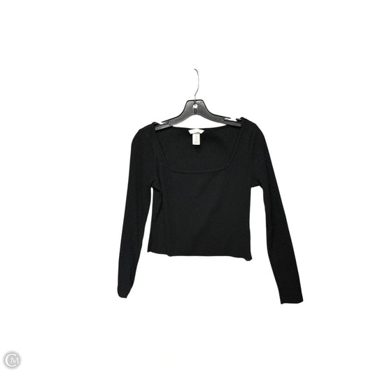 Top Long Sleeve By H&m In Black, Size: M