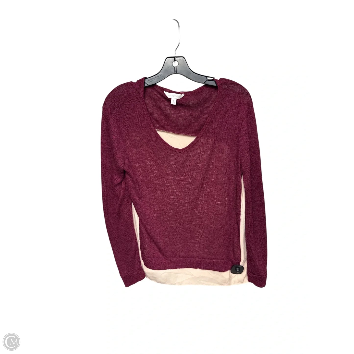 Top Long Sleeve By Charming Charlie In Maroon, Size: S