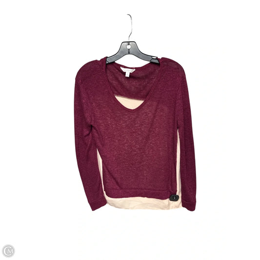 Top Long Sleeve By Charming Charlie In Maroon, Size: S