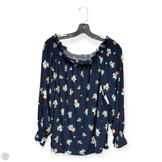 Top Long Sleeve By Charter Club In Floral Print, Size: Xl