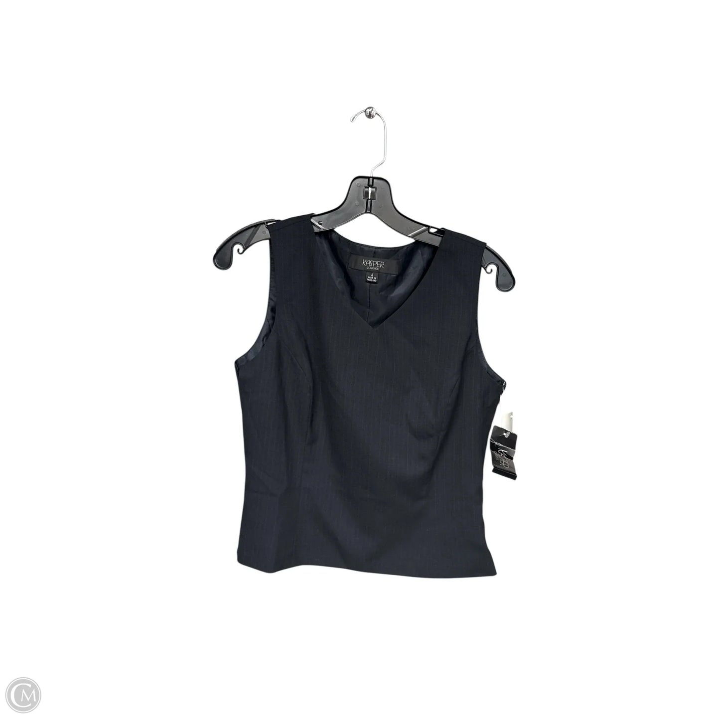 Top Sleeveless By Kasper In Navy, Size: 4