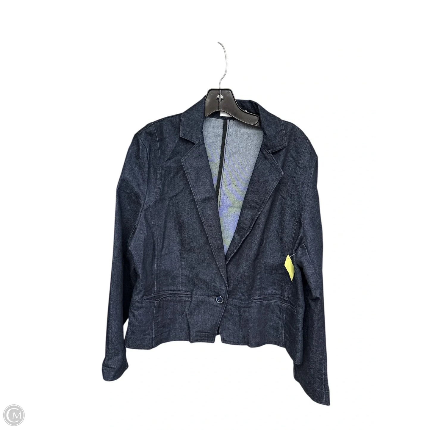 Blazer By Ellen Tracy In Blue Denim, Size: M