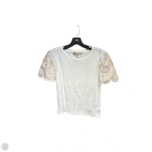 Top Short Sleeve By Catherine Malandrino In Cream & White, Size: M