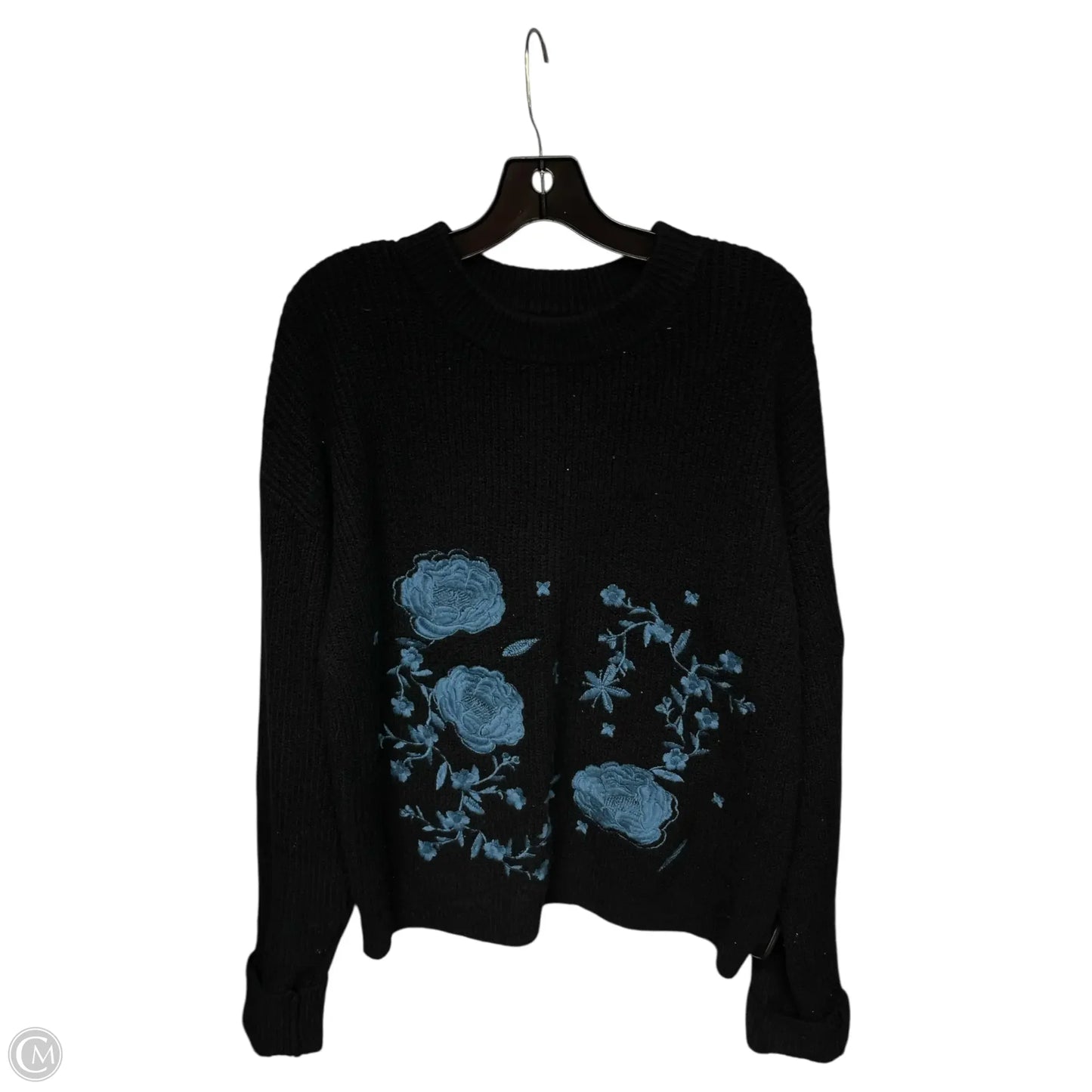 Sweater By Who What Wear In Black & Blue, Size: Xxl