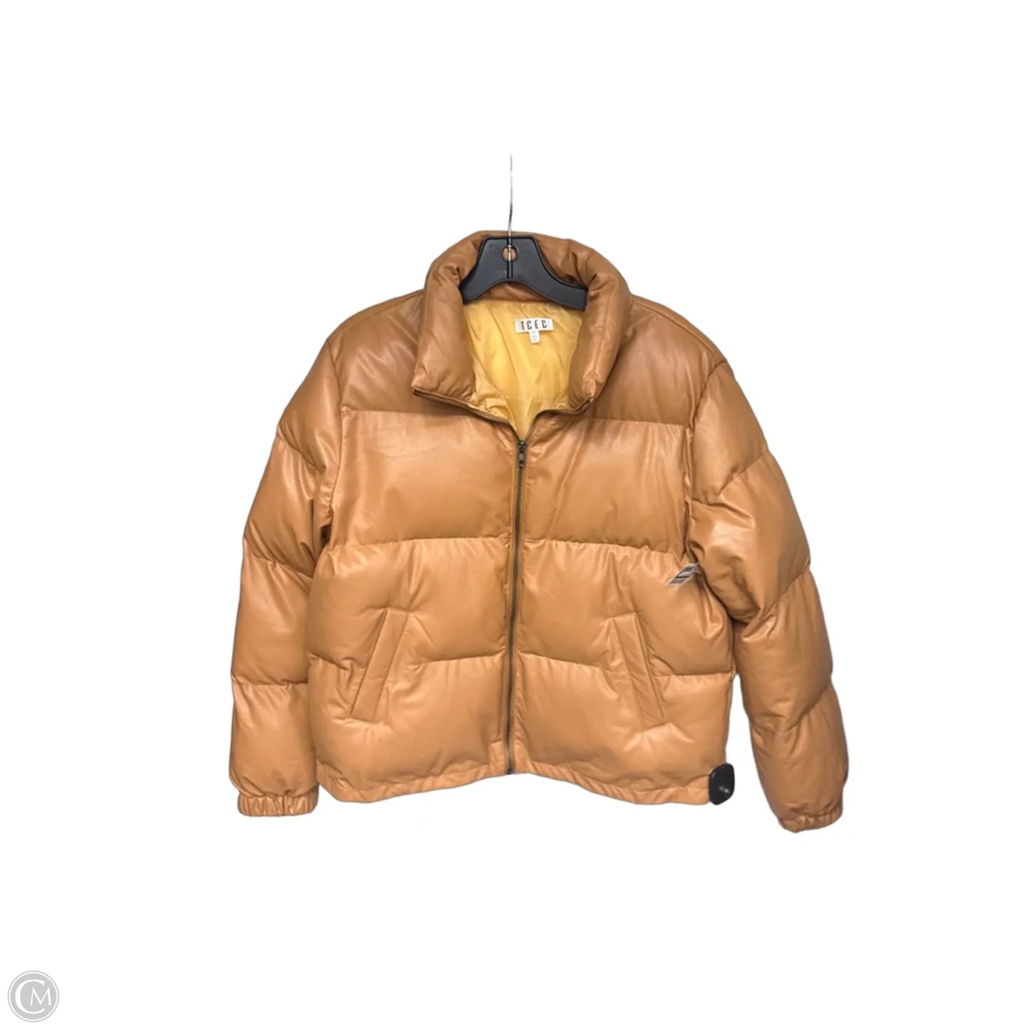 Coat Puffer & Quilted By Tcec In Brown, Size: M