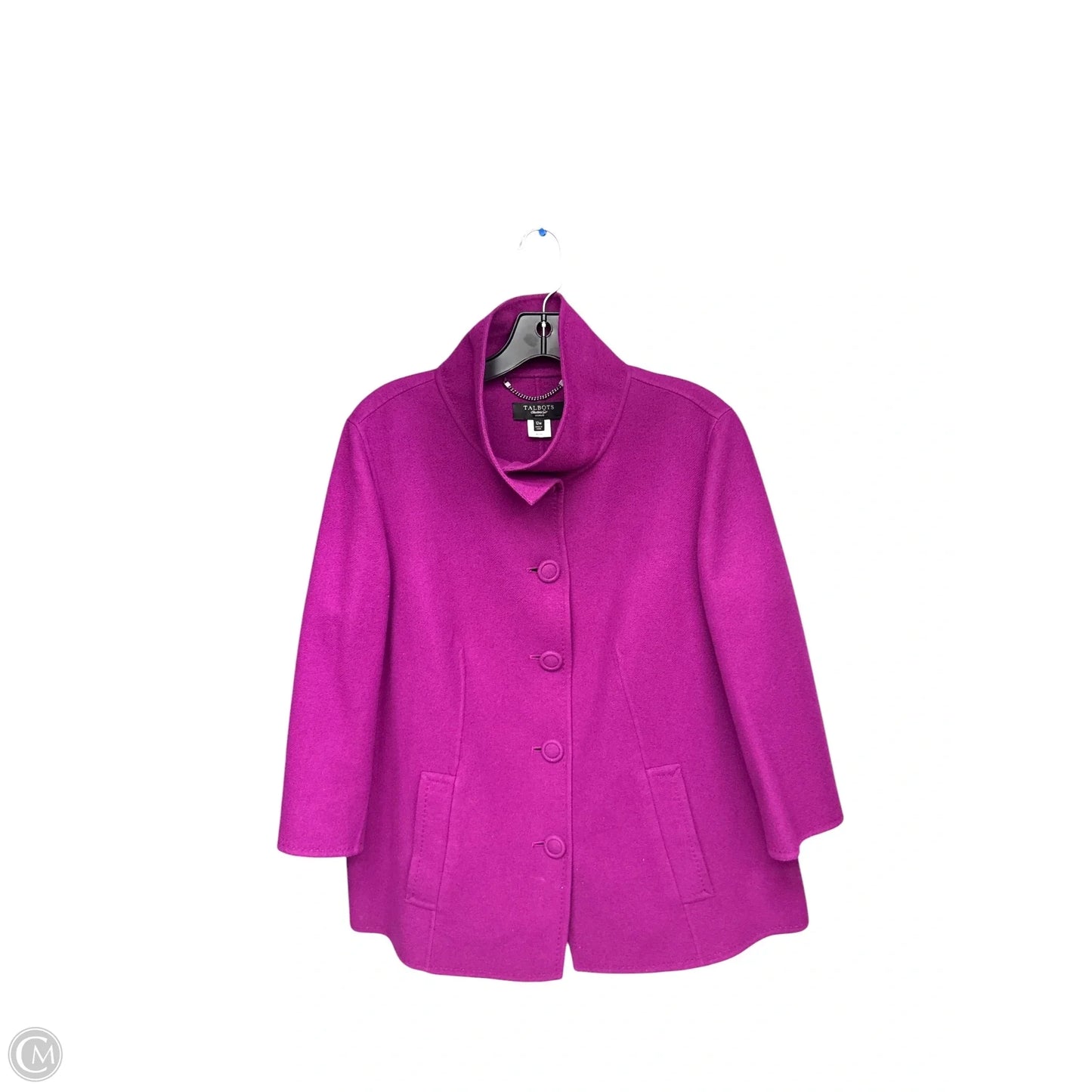Coat Peacoat By Talbots In Purple, Size: 12