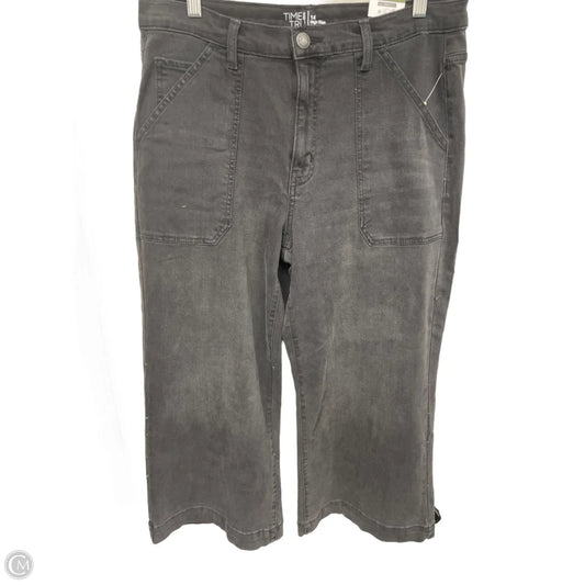 Jeans Wide Leg By Time And Tru In Black Denim, Size: 14