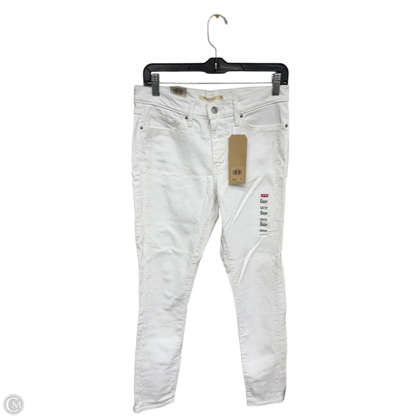 Jeans Skinny By Levis In White Denim, Size: 8