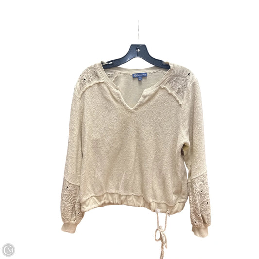 Top Long Sleeve By Democracy In Cream, Size: M