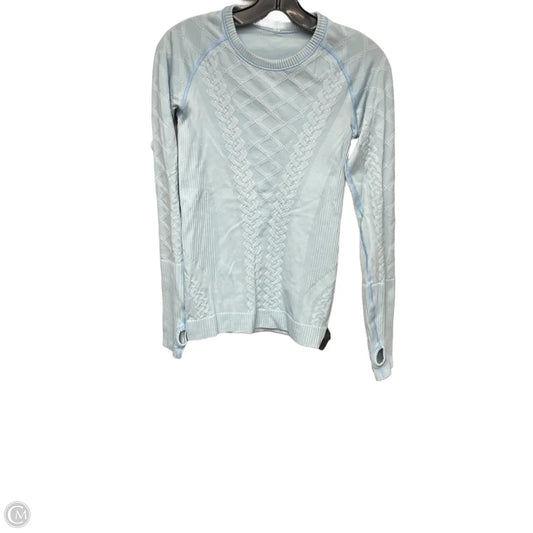 Athletic Top Long Sleeve Crewneck By Lululemon In Aqua, Size: S