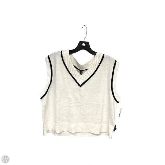Vest Sweater By Divided In Black & White, Size: L