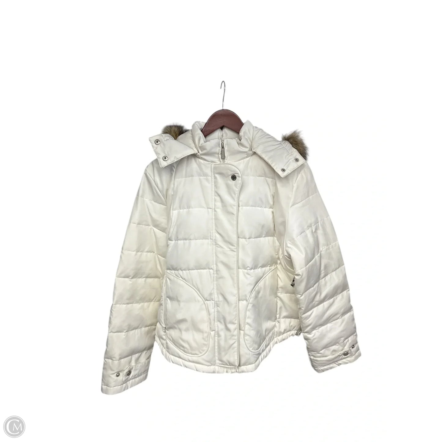 Coat Parka By Calvin Klein In Cream, Size: Xl