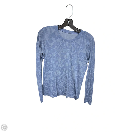Athletic Top Long Sleeve Collar By Lululemon In Blue, Size: S