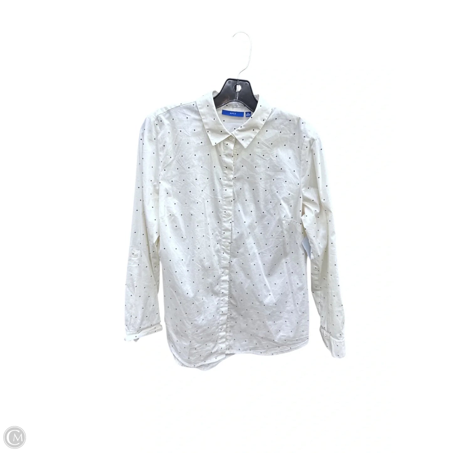 Top Long Sleeve By Apt 9 In Polkadot Pattern, Size: M