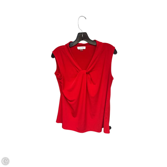 Top Sleeveless By Calvin Klein In Red, Size: Xl
