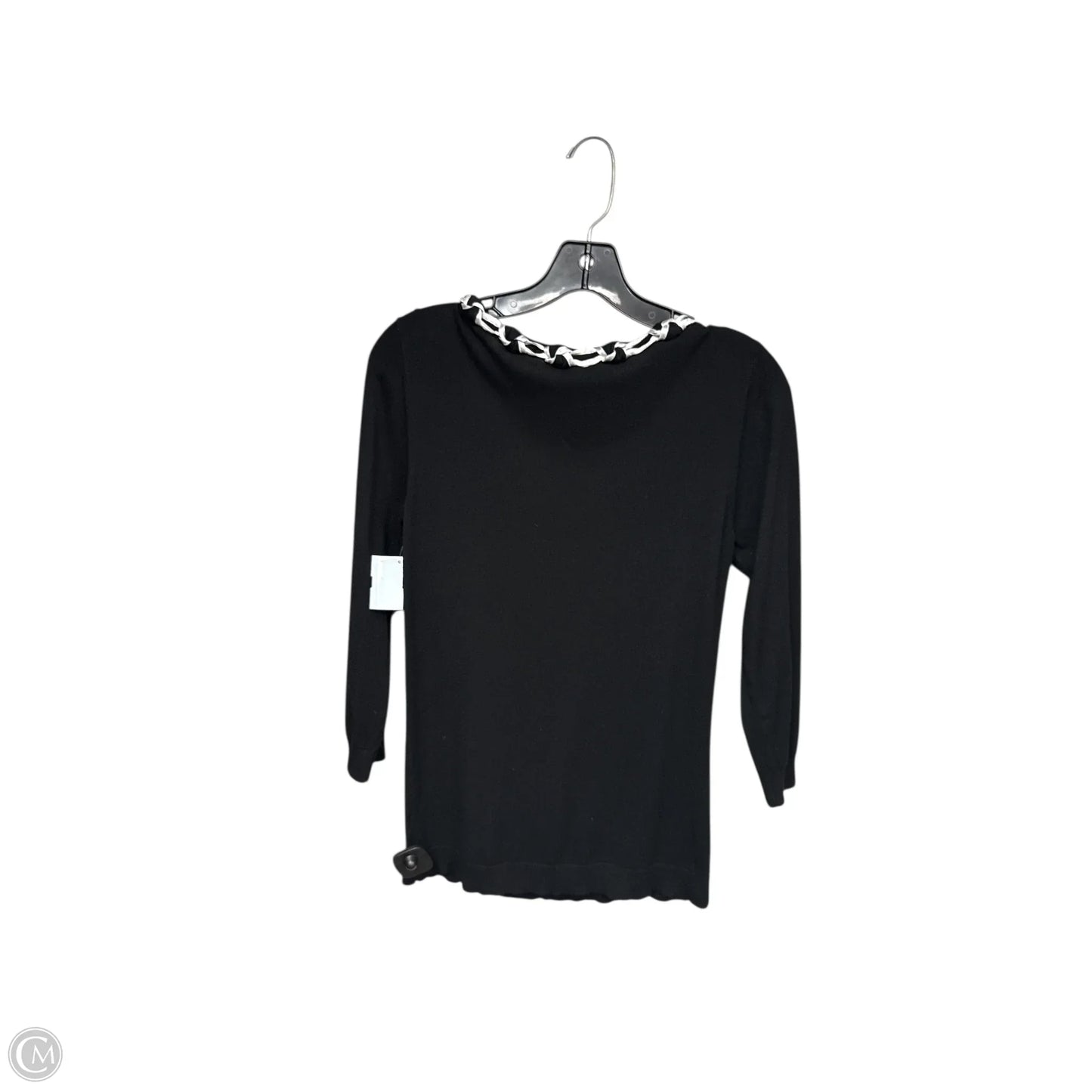 Top 3/4 Sleeve By Doncaster In Black & White, Size: M